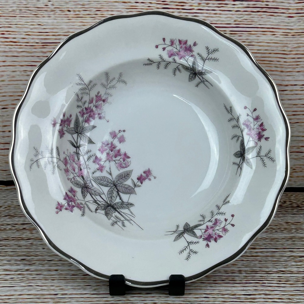 Favolina Karolina Jarolina Poland 3879 Soup‎ Bowl Silver Scalloped Floral 4